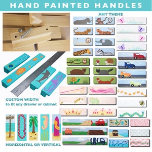 Children's Handle - ANY Size Any Theme - Custom Hand Painted Cabinet  or Dresser Drawer Pull Hardware for Kids Room Kitchen or Bath