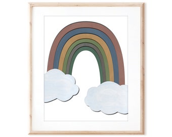 Rainbow Print - Outdoor Adventure - Printable Art from Original Hand Painted Designs - Instant Digital Download - DIY Wall Art Print