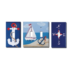 Switch Plate - Custom Hand Painted Wooden Light Switch or Electrical Cover Nautical Beach Ocean or Any Theme