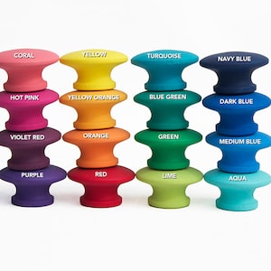 Solid Color Knob - ANY Color Children&#39;s Custom Hand Painted Drawer Knobs Pulls or Kids Nail Covers - Red Orange Yellow Green Blue Purple