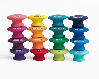 Solid Color Knob - ANY Color Children&#39;s Custom Hand Painted Drawer Knobs Pulls or Kids Nail Covers - Red Orange Yellow Green Blue Purple