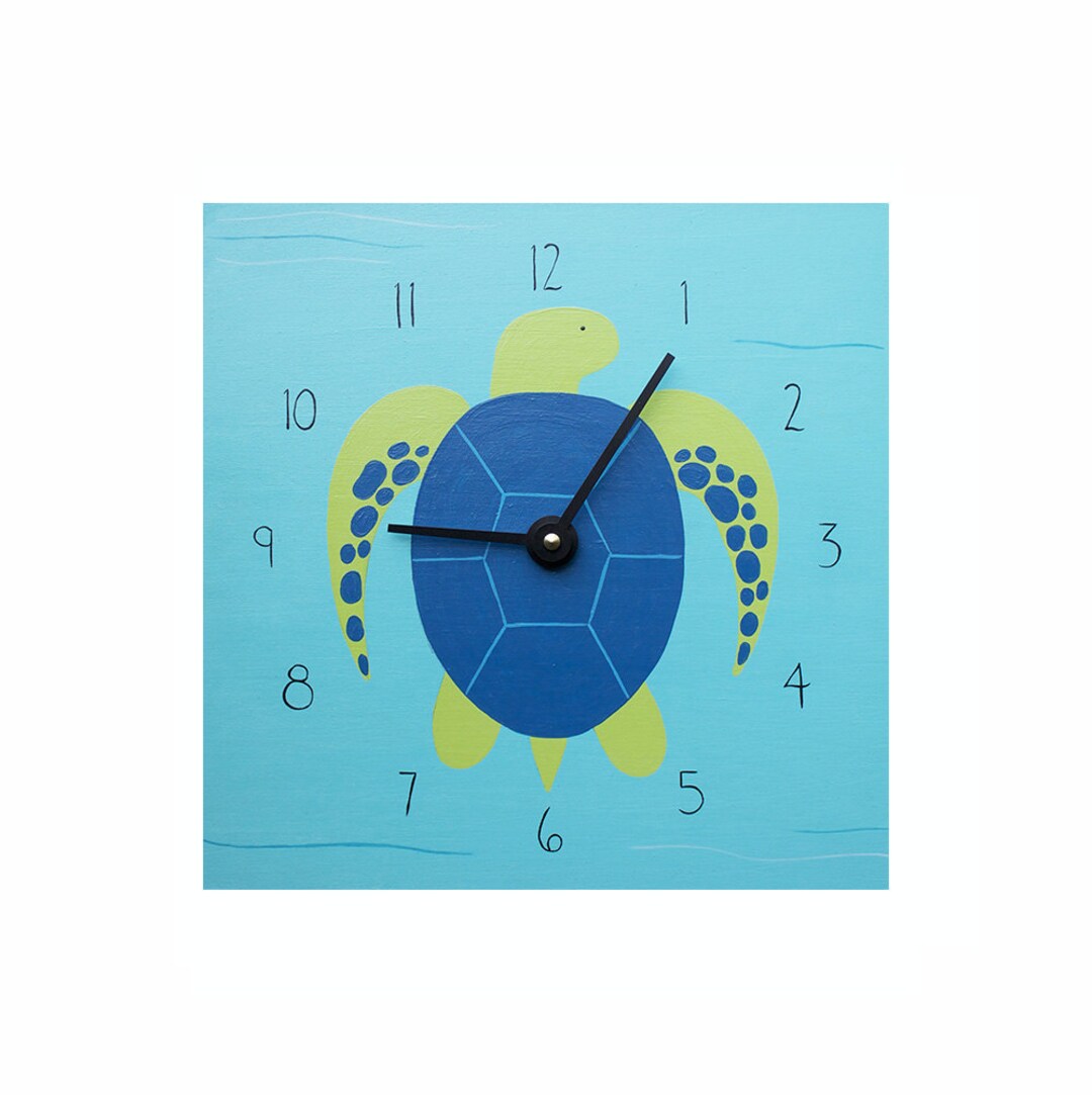 Children's Clock Custom Hand Painted Kids Wooden Wall Etsy