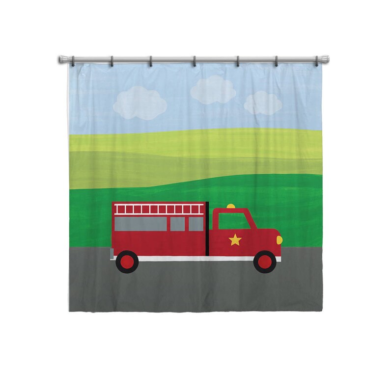 Shower Curtain For Kids Bathroom From Hand Painted Images Etsy