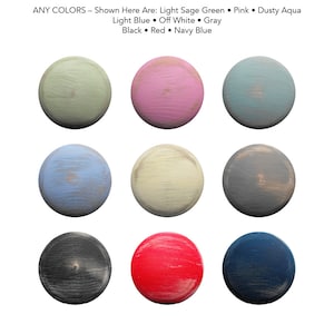 Distressed Wood Knob - Children's Custom Hand Painted ANY Color Shabby Chic Distressed Wood Drawer Knobs Pulls or Nail Covers for Kids