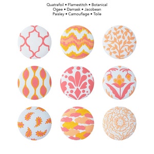 Gałka malowana ręcznie - klasyczne wzory i wzory tkanin dla dzieci Gałki do szuflad lub osłony na gwoździe dla dzieci