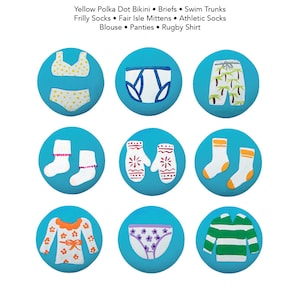 Hand Painted Knobs - Children&#39;s Clothing Theme Cabinet or Drawer Knob Pulls or Nail Covers for Kids