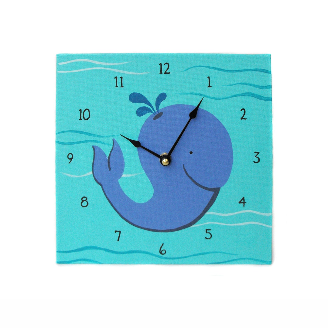 Children's Clock Custom Hand Painted Kids Wooden Wall Etsy