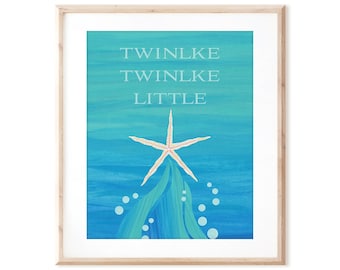 Twinkle Twinkle Little Star - Starfish - Printable Art from Original Hand Painted Designs - Instant Digital Download - DIY Wall Art Print