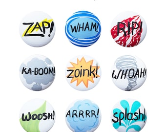 Hand Painted Knob - Children's Custom Hand Painted Comic Book Superhero Drawer Knobs Pulls or Nail Covers for Kids