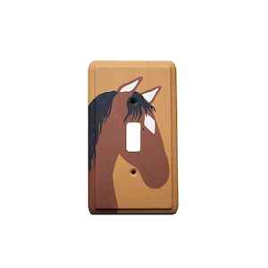 Switch Plate - Custom Hand Painted Wooden Light Switch or Electrical Cover Western Cowboy Equestrian Horse or Any Theme