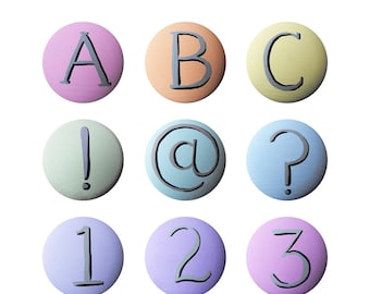 Hand Painted Knob - Children's Custom Hand Painted Letters Words Alphabet Numbers Children's Drawer Knobs Pulls or Nail Covers for Kids