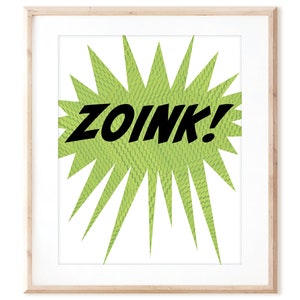 Zoink! - Comic Book Words - Printable Art from Original Hand Painted Designs - Instant Digital Download - DIY Wall Art Print