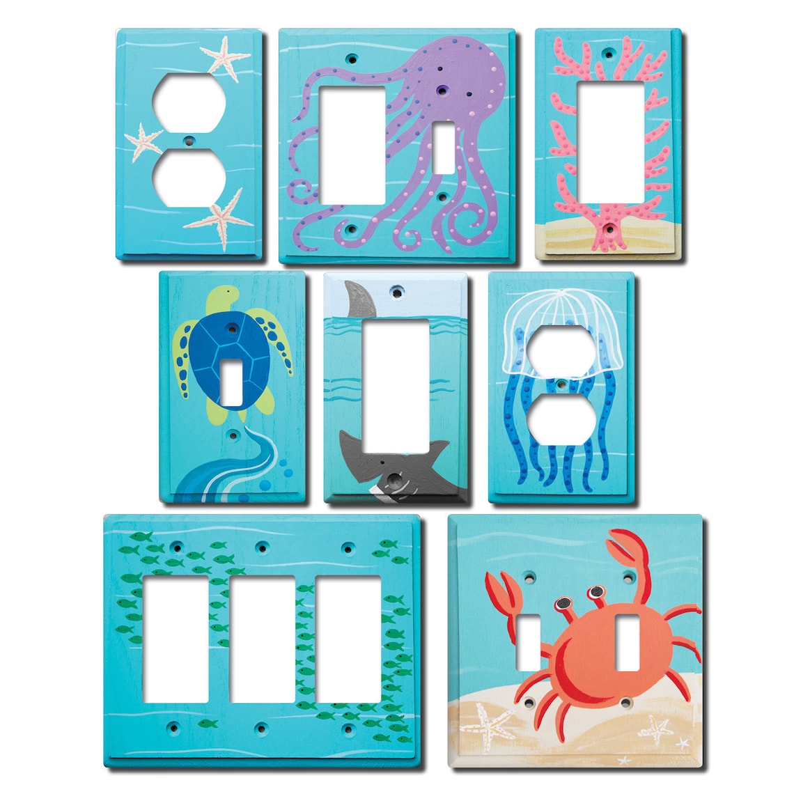 Custom Hand Painted Light Switch Plate, Electrical Outlet Cover Plate ...