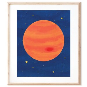 Planet Jupiter - Outer Space Art - Printable Art from Original Hand Painted Designs - Instant Digital Download - DIY Wall Art Print