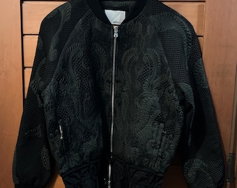 3.1 Phillip Lim Black Embroidered Bomber Jacket