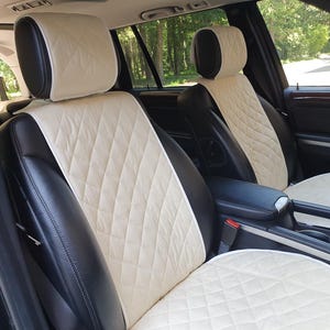 Universal Wide Beige Alcantara Seat Covers –  Heat Resistant & Nonslip Seat Cover, 8 colours