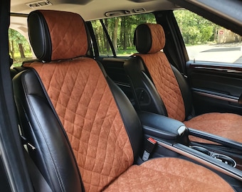 Universal Wide Brown Alcantara Seat Covers –  Heat Resistant & Nonslip Seat Cover, 8 colours