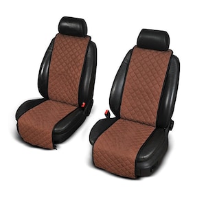 Brown Narrow Alcantara Seat Covers, Universal Fit Car Seat Covers, Car Interior Kit, Custom Seat Covers, Heat Resistant & Nonslip Seat Cover