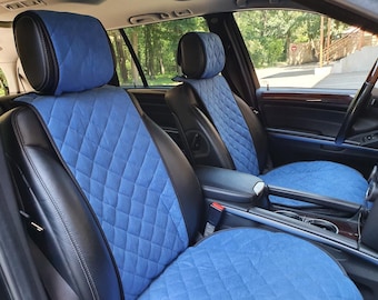 Universal Wide Blue Alcantara Seat Covers –  Heat Resistant & Nonslip Seat Cover, 8 colours