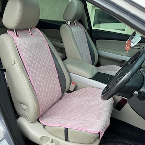 15 Colors Premium Wide Pink Alcantara Car Seat Covers - Rhombus Stitch