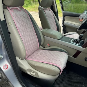15 Colors Pink Alcantara Car Seat Covers Narrow Premium Unique Rhombus Pattern
