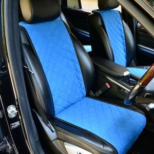 Universal Blue Narrow Alcantara Seat Covers – Custom Car Interior Kit, Heat Resistant & Nonslip Seat Cover, 8 colours