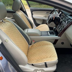 Pokrowce na siedzenia samochodowe Premium Wide Sand Alcantara - ścieg rombowy, 15 kolorów