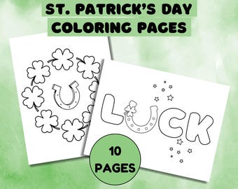 St. Patrick's Day Coloring Pages Printable, Kids St. Patrick's Coloring Sheets, St. Patrick's Day Activity Printable