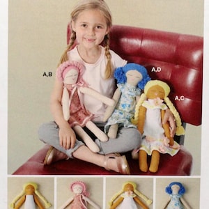 McCall&#39;s Sewing Pattern 8235, 18&quot; Cloth Dolls with Yarn Hair Sewing Pattern, Uncut/FF, McCall&#39;s M8235