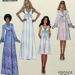McCall&#39;s Sewing Pattern 8430 Misses&#39; Robe and Nightgown, Uncut/FF, Misses&#39; Size XS S M, Laura Ashley Designer, McCall&#39;s 8430