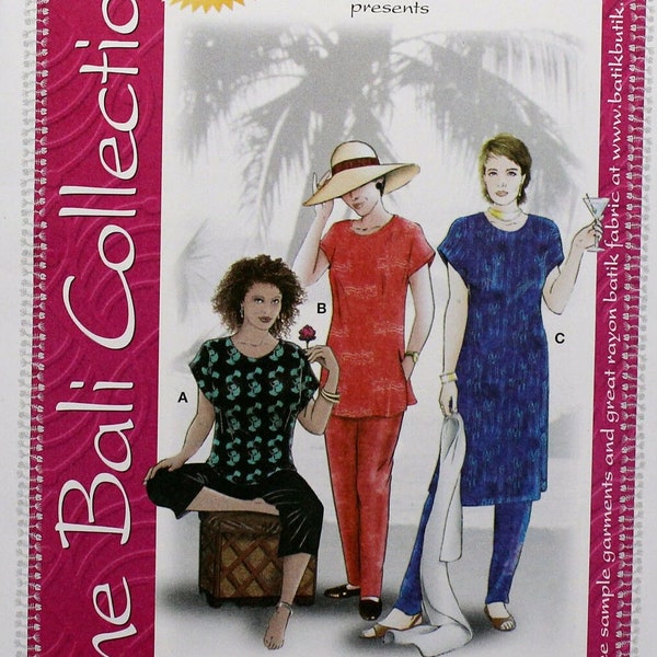 The Bali Collection 101, Kintamani Top and Tunic Sewing Pattern, Uncut/FF, Misses' Size S M L XL XXL XxXL, The Batik Butik 101