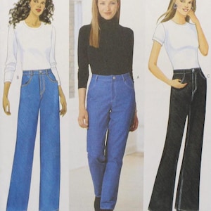 Butterick Sewing Pattern 6437, Misses&#39; Jeans Sewing Pattern, Uncut/FF, Misses&#39; Size 12 14 16