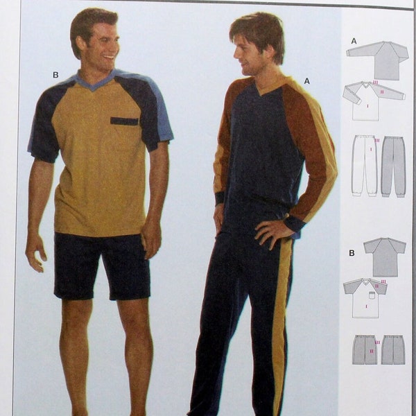 Burda Sewing Pattern 8465, Men's Pajamas, Uncut/FF, Misses' Size 36 38 40 42 44 46 48