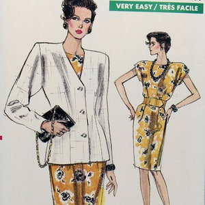 Vogue Sewing Pattern 7219, Misses&#39;/Miss Petite Jacket and Dress, Uncut/FF, Misses&#39; Size 12 14 16, Misses&#39; Hip Length Jacket