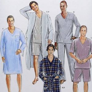 Simplicity Sewing Pattern 1021, Men's Robe and Nightshirt or Pajamas in ...