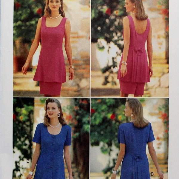 Butterick Sewing Pattern 3996, Misses' Classic A-Line Tunic and Tapered Skirt, Misses' Size 12 14 16, Uncut/FF, Donna Ricco Sewing Pattern