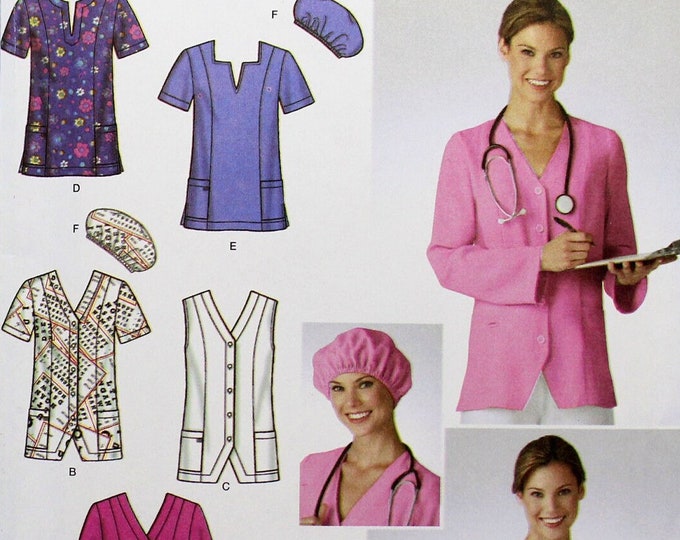 Simplicity Sewing Pattern 3932, Misses' Scrub Tops and Scrub Hat Sewing ...