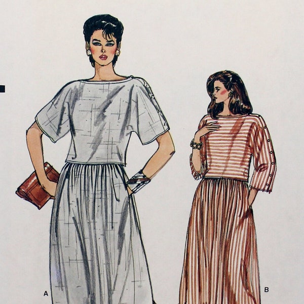 Vogue Sewing Pattern 8639, Misses' Loose-fitting Top and Dirndl Skirt, Uncut/FF, Misses' Size 8 10 12