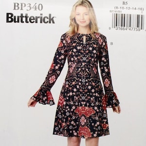 Butterick Sewing Pattern BP340, Misses&#39; Dress with Skirt Variations, Uncut/FF, Misses&#39; Size 8 10 12 14 16, Butterick 6481