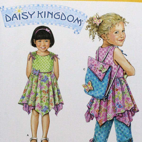 Simplicity Sewing Pattern 2716, Child's Dress, Top, Capri Pants and Backpack, Daisy Kingdom Pattern, Child's Size 3 4 5 6 7 8, Uncut/FF