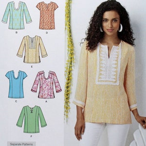 Simplicity Sewing Pattern 1461, Misses&#39; Tunic with Neckline and Sleeve Options, Uncut/FF, Misses&#39; Size 10 12 14 16 18