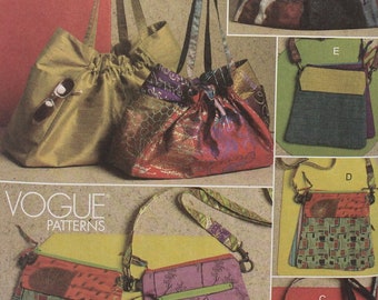 Vogue Sewing Pattern 8590, Totes and Double Bags Pattern, Uncut/FF, Vogue V8590, Vogue Accessories Sewing Pattern, Marcy Tilton
