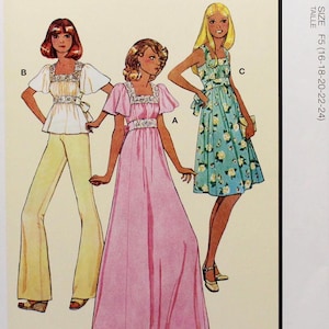 McCall's Sewing Pattern 8258, Misses' Pullover Dresses and Top, Uncut/FF, Misses' Size 16 18 20 22 24, McCall's M8258