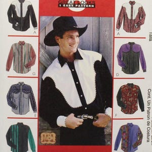 McCall&#39;s Sewing Pattern 2453, Men&#39;s Western Style Shirts, Uncut/FF, Men&#39;s Size XXL (50 - 52)