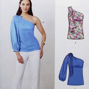 New Look Sewing Pattern 6701, Misses&#39; One-Shoulder Tops, Uncut/FF, Misses&#39; Size 6 8 10 12 14 16 18, New Look N6701