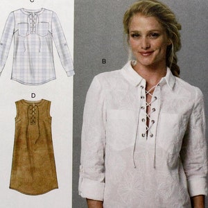 McCall&#39;s Sewing Pattern 7391, Misses&#39; Loose Fitting Pullover Tops and Dress, Misses&#39; Size XS S M (4 6 8 10 12 14), Uncut/FF, McCall&#39;s M7391