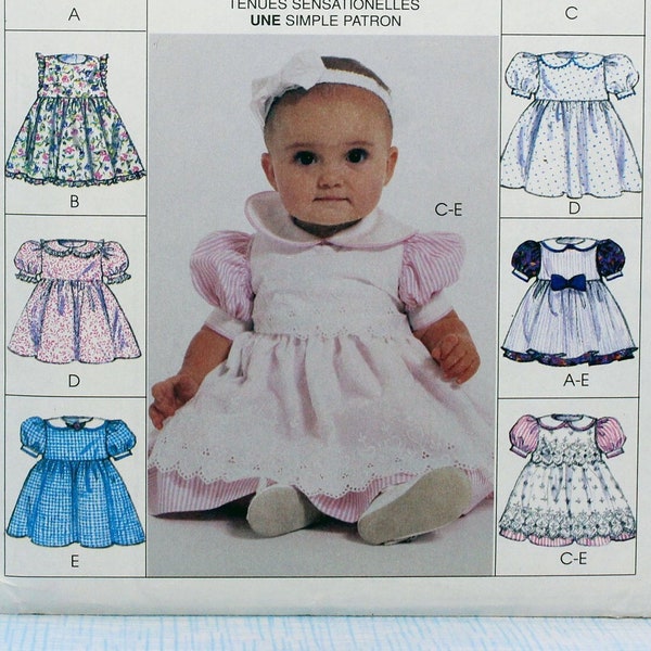 McCall's Sewing Pattern 8679, Infant Easy Dress and Pinafore, Infant Size S M L XL, Uncut/FF, Baby Dress Pattern