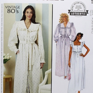 McCall&#39;s Sewing Pattern 8381 Misses&#39; Robe, Tie Belt and Nightgown, Uncut/FF, Misses&#39; Size XS S M L, Laura Ashley Sewing Pattern