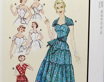 McCall's Sewing Pattern 8280 Misses' Fitted Sweetheart Bodice Dress with Tiered Skirt, Uncut/FF, Misses' Size 6 8 10 12 14, McCall's M8280