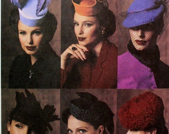 Vogue Sewing Pattern 7657, Misses' Vintage Style Hats, Uncut/FF, Vogue Hat Pattern, Vogue Accessories Sewing Pattern